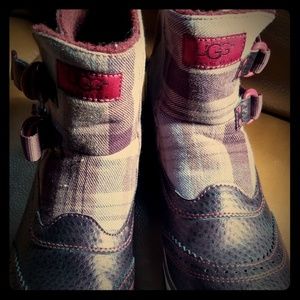 Burgundy plaid Uggs